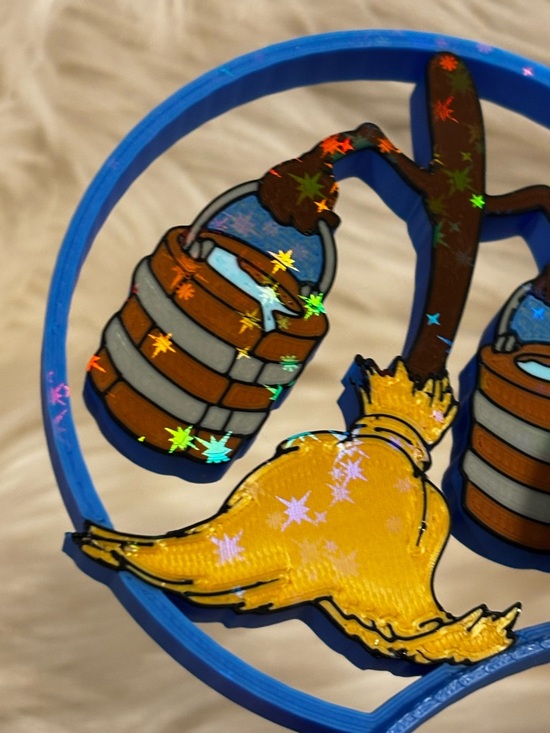 Hand Crafted Blue Sorcerer Mouse Ear Headband with Star Bow - Picture 8 of 12